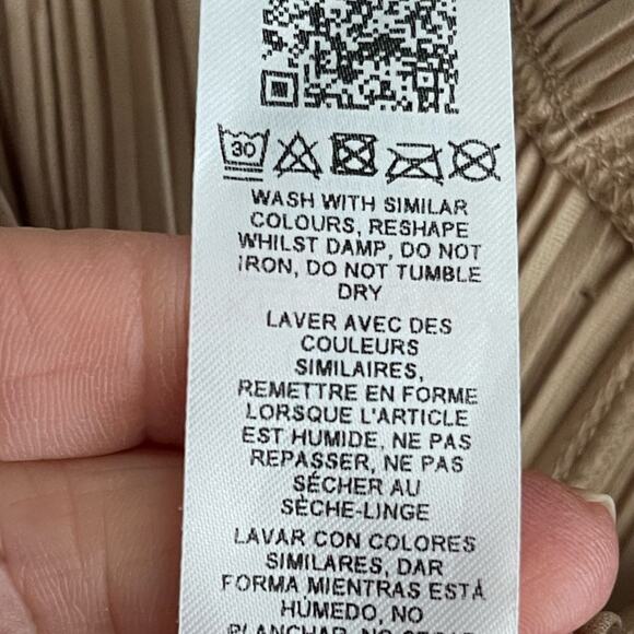 Topshop Golden Pleated Pull On Pants Ankle Slits 4 - Picture 7 of 8